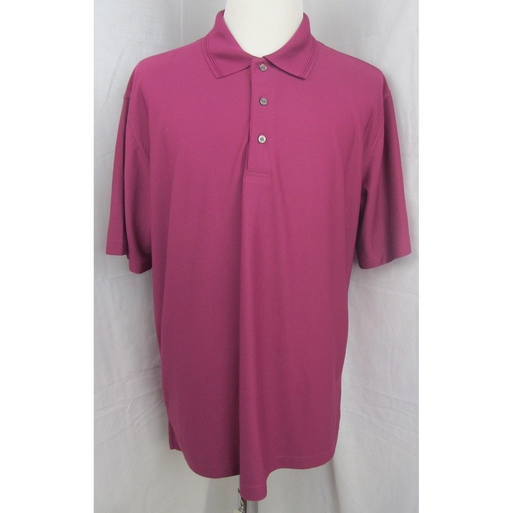 Men's PGA Tour Short Sleeve Polo Golf Shirt Maroon / Purple - XL